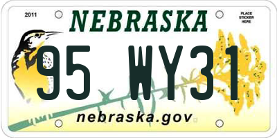 NE license plate 95WY31