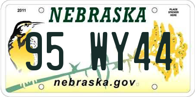 NE license plate 95WY44