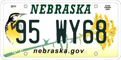 NE license plate 95WY68
