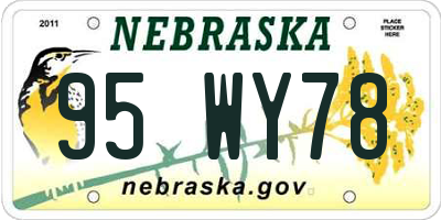 NE license plate 95WY78