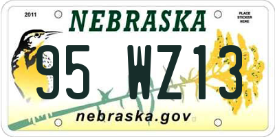 NE license plate 95WZ13