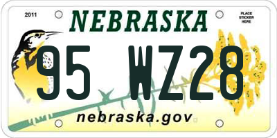 NE license plate 95WZ28