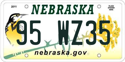 NE license plate 95WZ35