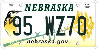 NE license plate 95WZ70