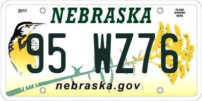 NE license plate 95WZ76