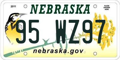 NE license plate 95WZ97