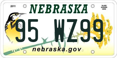 NE license plate 95WZ99