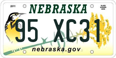 NE license plate 95XC31