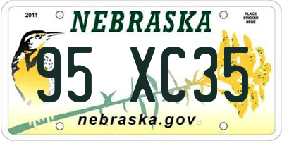 NE license plate 95XC35