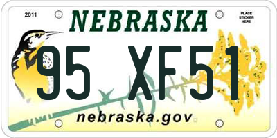 NE license plate 95XF51