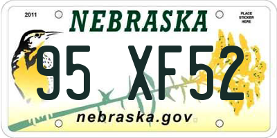 NE license plate 95XF52