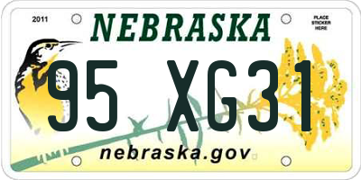 NE license plate 95XG31