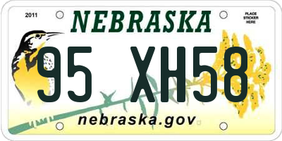 NE license plate 95XH58
