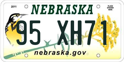 NE license plate 95XH71