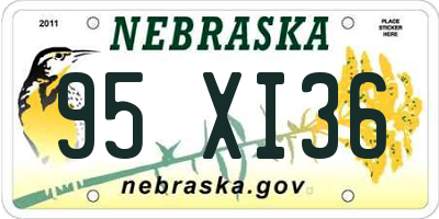 NE license plate 95XI36