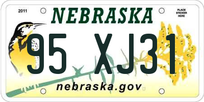 NE license plate 95XJ31