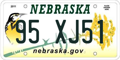 NE license plate 95XJ51