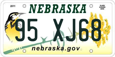 NE license plate 95XJ68