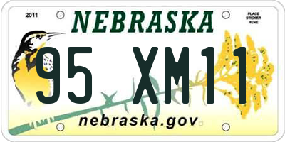 NE license plate 95XM11