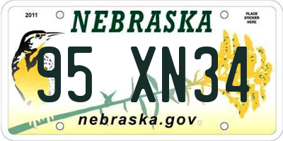 NE license plate 95XN34
