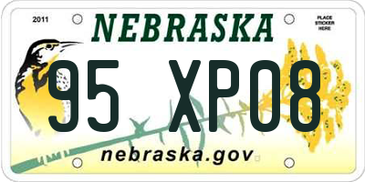 NE license plate 95XP08