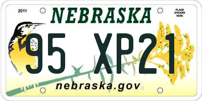 NE license plate 95XP21