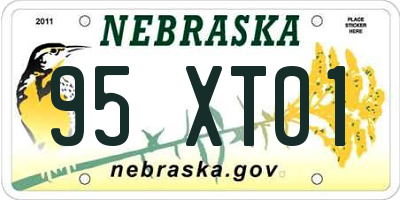 NE license plate 95XT01