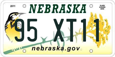 NE license plate 95XT11