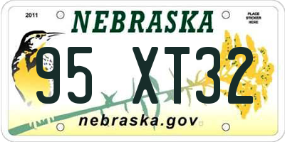 NE license plate 95XT32