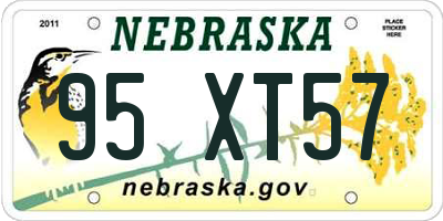 NE license plate 95XT57
