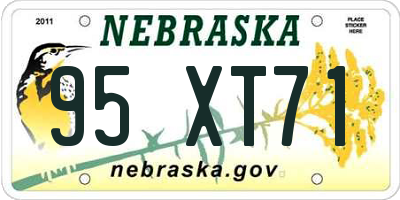 NE license plate 95XT71