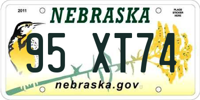 NE license plate 95XT74