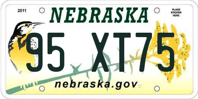 NE license plate 95XT75