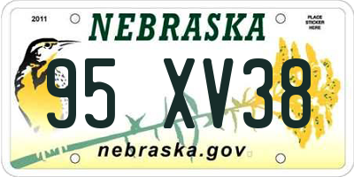 NE license plate 95XV38