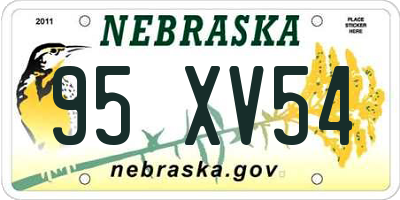 NE license plate 95XV54