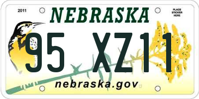 NE license plate 95XZ11