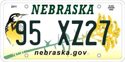 NE license plate 95XZ27