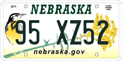 NE license plate 95XZ52