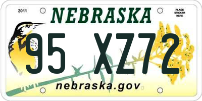 NE license plate 95XZ72