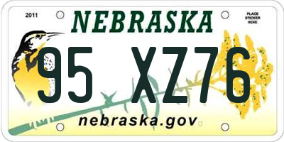 NE license plate 95XZ76
