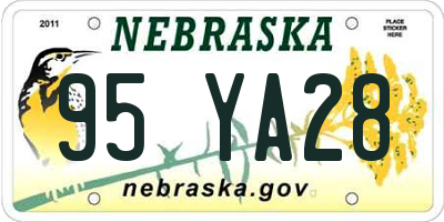 NE license plate 95YA28