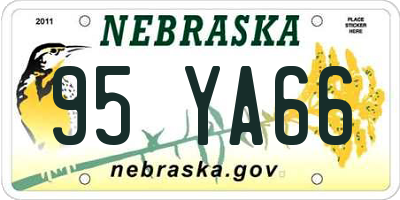 NE license plate 95YA66
