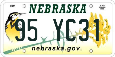 NE license plate 95YC31