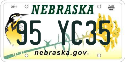 NE license plate 95YC35