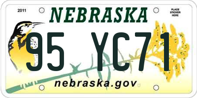 NE license plate 95YC71