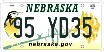 NE license plate 95YD35