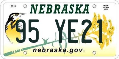 NE license plate 95YE21