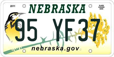 NE license plate 95YF37