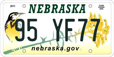 NE license plate 95YF77