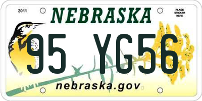 NE license plate 95YG56